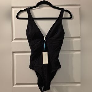 Sea Level Swim Panel Line Multifit Cup One Piece In Black US Size 4